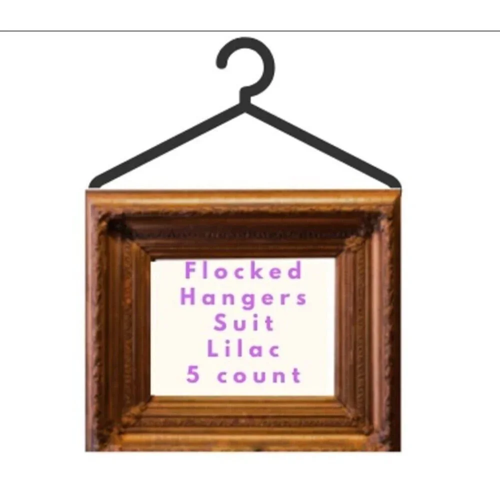 Hangers, Suit Hanger, Flocked Velvet Lilac Purple, #5 Count